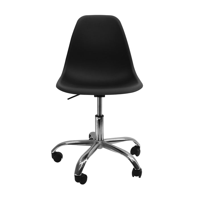 Silla Eames Metal con Ruedas Negro HUGGA silla eames huggastore.myshopify.com Hugga Store