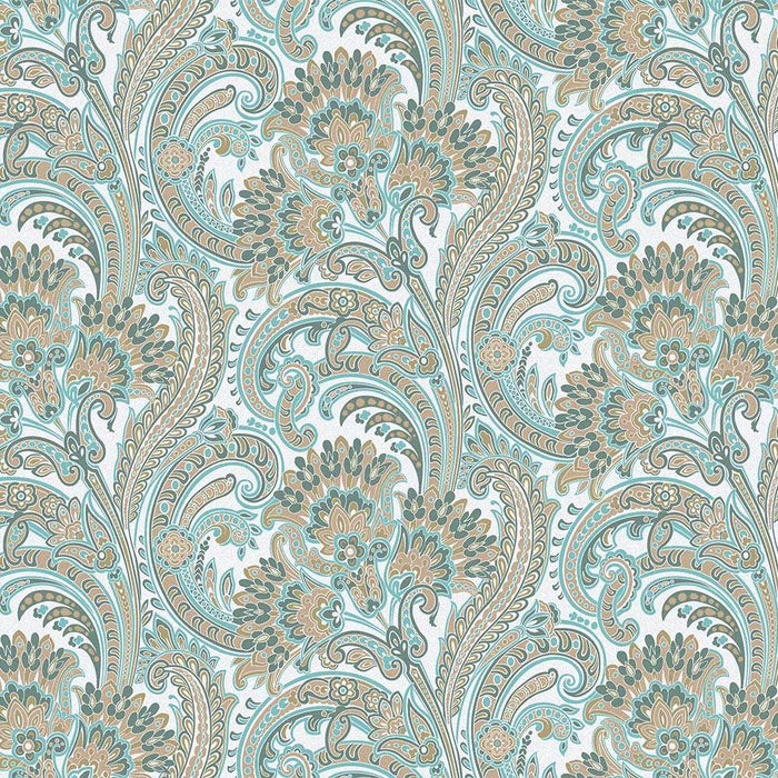 Papel Tapiz Indigo Arabascos.  Hugga Store papel de colgadura huggastore.myshopify.com Hugga Store